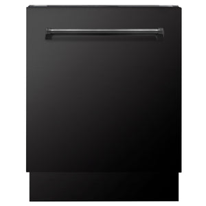 ZLINE 24 In. Tallac Series 3rd Rack Dishwasher in Black Stainless Steel with Stainless Steel Tub, 51dBa, DWV-BS-24