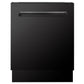 ZLINE Package - 36" Dual Fuel Range, Range Hood, Refrigerator with Water & Ice Dispenser, Dishwasher, Microwave In Black Stainless Steel