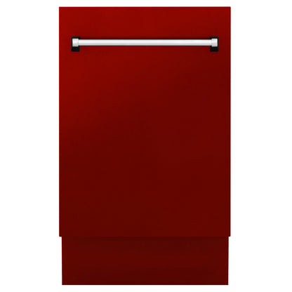 ZLINE 18 in. Top Control Tall Dishwasher in Red Gloss with 3rd Rack, DWV-RG-18