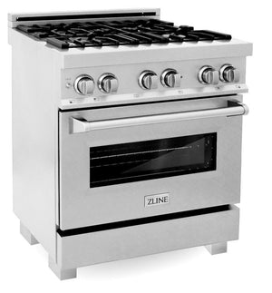 ZLINE 30" 4.0 cu. ft. Legacy Dual Fuel Range with 4 Burner Gas Cooktop and Electric Convection Oven in Satin Stainless Steel, RAS-SN-30