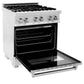 ZLINE 30 in. Kitchen Appliance Package with Satin Stainless Steel Stainless Dual Fuel Range, Ducted Vent Range Hood and Tall Tub Dishwasher, 3KP-RASRH30-DWV