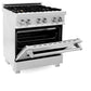 ZLINE 30" 4.0 cu. ft. Legacy Dual Fuel Range with Gas Cooktop and Electric Convection Oven in Satin Stainless Steel with 4 Brass Burners, RAS-SN-BR-30