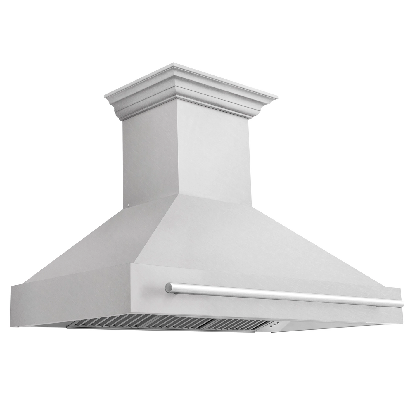 ZLINE 48" Satin Stainless Steel Wall Mount Range Hood with Stainless Steel Handle, 8654SNX-48