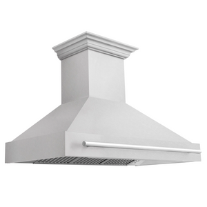 ZLINE 48" Satin Stainless Steel Wall Mount Range Hood with Stainless Steel Handle, 8654SNX-48