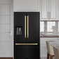 ZLINE Autograph 36" 28.9 cu. ft. Standard-Depth Refrigerator with Water Dispenser, Dual Ice Maker in Black with Champagne Bronze Square Handles