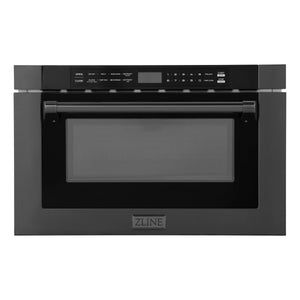 ZLINE 24" 1.2 cu. ft. Built-in Microwave Drawer in Black Stainless Steel, MWD-1-BS-H
