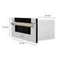 ZLINE Autograph Package - 48" Dual Fuel Range, Range Hood, Refrigerator with Water and Ice Dispenser, Microwave and Dishwasher in Stainless Steel with Gold Accents