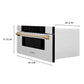 ZLINE Autograph 30" 1.2 cu. ft. Built-In Microwave Drawer in Satin Stainless Steel with Polished Gold Accents, MWDZ-30-SS-G