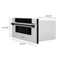ZLINE Autograph 30" 1.2 cu. ft. Built-In Microwave Drawer in Satin Stainless Steel with Matte Black Accents, MWDZ-30-SS-MB