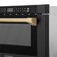 ZLINE Autograph Edition 24" 1.2 cu. ft. Built-in Microwave Drawer in Black Stainless Steel and Champagne Bronze Accents, MWDZ-1-BS-H-CB