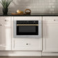 ZLINE Autograph 24" 1.2 cu. ft. Built-in Microwave Drawer with a Traditional Handle in Satin Stainless Steel and Champagne Bronze Accents, MWDZ-1-SS-H-CB