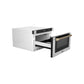 ZLINE Autograph 24" 1.2 cu. ft. Built-in Microwave Drawer with a Traditional Handle in Satin Stainless Steel and Champagne Bronze Accents, MWDZ-1-SS-H-CB