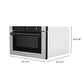 ZLINE Autograph 24" 1.2 cu. ft. Built-in Microwave Drawer with a Traditional Handle in Satin Stainless Steel and Matte Black Accents, MWDZ-1-SS-H-MB