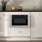 ZLINE Autograph 24" 1.2 cu. ft. Built-in Microwave Drawer with a Traditional Handle in Satin Stainless Steel and Matte Black Accents, MWDZ-1-SS-H-MB