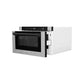 ZLINE Autograph 24" 1.2 cu. ft. Built-in Microwave Drawer with a Traditional Handle in Satin Stainless Steel and Matte Black Accents, MWDZ-1-SS-H-MB