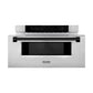 ZLINE Autograph 30 In. 1.2 cu. ft. Built-In Microwave Drawer In Stainless Steel with Matte Black Accents, MWDZ-30-MB