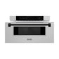ZLINE Autograph 30" 1.2 cu. ft. Built-In Microwave Drawer in Satin Stainless Steel with Matte Black Accents, MWDZ-30-SS-MB