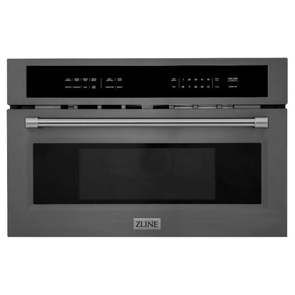 ZLINE 30 In. 1.55 cu ft. Built-in Convection Microwave Oven in Black Stainless Steel with Speed and Sensor Cooking, MWO-30-BS