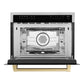 ZLINE Autograph 24" 1.6 cu ft. Built-in Convection Microwave Oven in Satin Stainless Steel with Champagne Bronze Accents, MWOZ-24-SS-CB