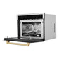 ZLINE Autograph 24" 1.6 cu ft. Built-in Convection Microwave Oven in Satin Stainless Steel with Champagne Bronze Accents, MWOZ-24-SS-CB