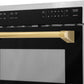 ZLINE Autograph 24" 1.6 cu ft. Built-in Convection Microwave Oven in Satin Stainless Steel with Polished Gold Accents, MWOZ-24-SS-G