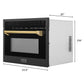 ZLINE Autograph 24" Built-in Convection Microwave Oven in Black Stainless Steel and Gold Accents, MWOZ-24-BS-G