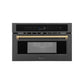 ZLINE Autograph 30" 1.55 cu ft. Built-in Convection Microwave Oven in Black Stainless Steel and Champagne Bronze Accents, MWOZ-30-BS-CB