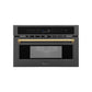 ZLINE Autograph 30" 1.55 cu ft. Built-in Convection Microwave Oven in Black Stainless Steel and Gold Accents, MWOZ-30-BS-G