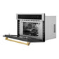 ZLINE Autograph Gold Package - 36" Rangetop, 36" Range Hood, Dishwasher, Refrigerator with External Water and Ice Dispenser, Microwave Oven, Wall Oven