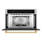 ZLINE Autograph 30" 1.6 cu ft. Built-in Convection Microwave Oven in Satin Stainless Steel and Polished Gold Accents, MWOZ-30-SS-G