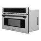 ZLINE Autograph 30" 1.6 cu ft. Built-in Convection Microwave Oven in Satin Stainless Steel and Matte Black Accents, MWOZ-30-SS-MB