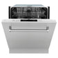 ZLINE 24 in. Top Control Dishwasher in Stainless Steel and Traditional Style Handle, DW-304-H-24