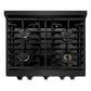 ZLINE 30" 4.2 cu. ft. Paramount Dual Fuel Range with 4 Burners in Black Stainless Steel, SDRB-30