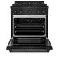 ZLINE Appliance Package - 30 In. Gas Range with Brass Burners, Microwave Oven, Range Hood in Black Stainless Steel, 3KP-SGRBRHMWO-30
