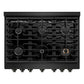ZLINE Appliance Package - 36 In. Gas Range, Range Hood, Dishwasher in Black Stainless Steel, 3KP-SGRBRH36-DWV