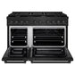 ZLINE 48" 6.7 cu. ft. Paramount Double Oven Dual Fuel Range with 8 Burners in Black Stainless Steel, SDRB-48