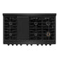 ZLINE Appliance Package - 48" Gas Range, Range Hood, 36" Refrigerator with Ice Maker, 24" Microwave Drawer and Dishwasher in Black Stainless Steel