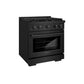 ZLINE Paramount 30" 4.2 cu. ft. Gas Range with Convection Oven and 4 Brass Burners in Black Stainless Steel, SGRB-BR-30