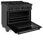 ZLINE 36 in. Professional Gas Burner/Electric Oven in Black Stainless Steel with Brass Burners, RAB-BR-36