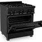 ZLINE 30 in. Dual Fuel Range in Black Stainless Steel & 30 in. Range Hood Appliance Package Appliance Package, 2KP-RABRH30