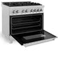 ZLINE 36" 4.6 cu. ft. Legacy Dual Fuel Range with 6 Burner Gas Cooktop and Electric Convection Oven in Satin Stainless Steel, RAS-SN-36