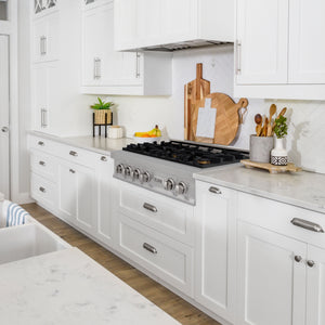 ZLINE 36" Legacy Gas Rangetop with 6 Brass Burners and Porcelain Cooktop in Satin Stainless Steel, RTS-BR-36