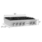 ZLINE 36" Legacy Gas Rangetop with 6 Burners and Porcelain Cooktop in Satin Stainless Steel, RTS-36