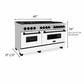 ZLINE Autograph 60" 7.4 cu. ft. Legacy Dual Fuel Range with 9 Burner Gas Cooktop and 2 Electric Convection Ovens in Satin Stainless Steel with White Matte Doors and Matte Black Accents, RASZ-WM-60-MB