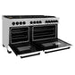 ZLINE Autograph 60" 7.4 cu. ft. Dual Fuel Range with White Matte Door and Black Matte Accents, RAZ-WM-60-MB