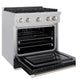ZLINE 30" 4.2 cu. ft. Paramount Gas Range with 4 Burner Cooktop and Convection Gas Oven in Satin Stainless Steel with Black Matte Door, SGRS-BLM-30