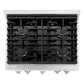 ZLINE 30" 4.2 cu. ft. Paramount Gas Range with 4 Burner Cooktop and Convection Gas Oven in Satin Stainless Steel with Black Matte Door, SGRS-BLM-30