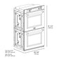 ZLINE 30" Professional True Convection Double Wall Oven with Air Fry and Self Clean in Satin Stainless Steel, WADS-30