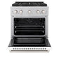 ZLINE 30" 4.2 cu. ft. Paramount Dual Fuel Range with 4 Burner Gas Cooktop and Electric Convection Oven in Satin Stainless Steel with White Matte Door, SDRS-WM-30