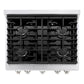 ZLINE 30" 4.2 cu. ft. Paramount Dual Fuel Range with 4 Burner Gas Cooktop and Electric Convection Oven in Satin Stainless Steel with White Matte Door, SDRS-WM-30